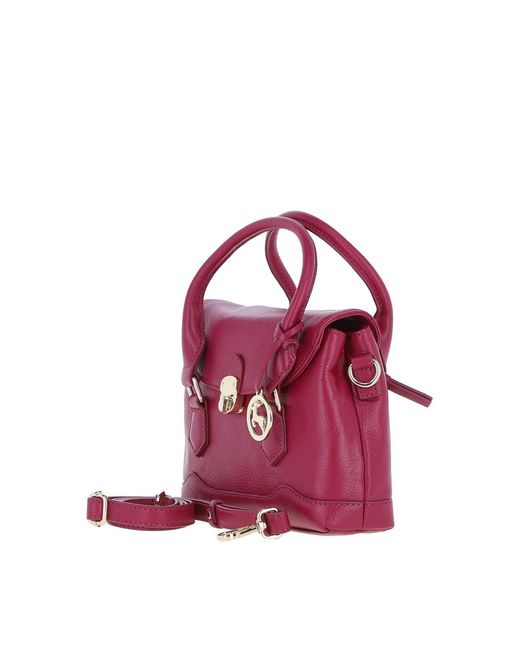 Ashwood Leather Pink Elegant Handbag With Detachable Crossbody Strap