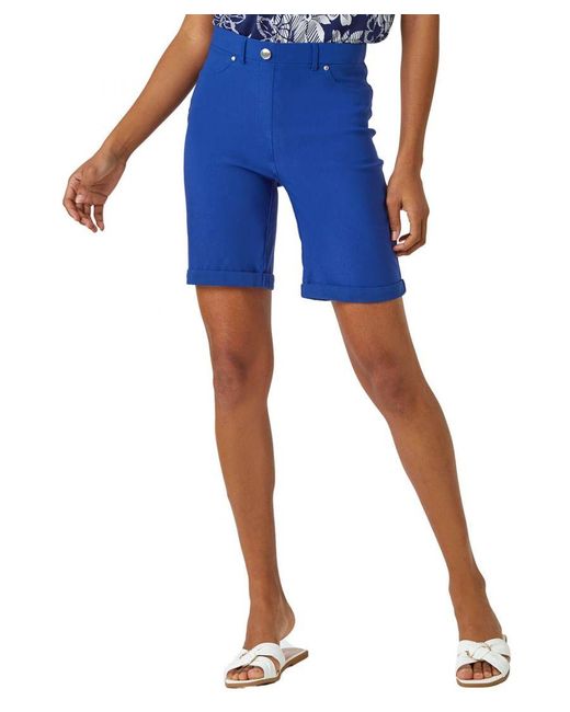 Roman Blue Turn Up Stretch Shorts