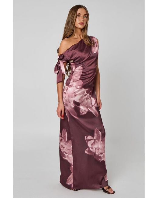 Urban Bliss Red Scarf Bandeau Floral Mexi Dress