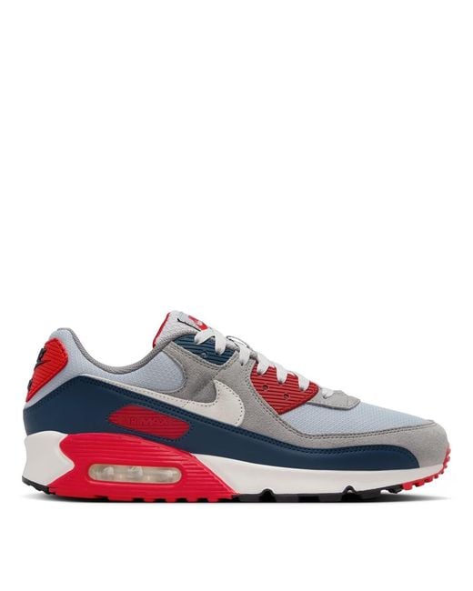 Nike Blue Air Max 90 Trainers/Navyred