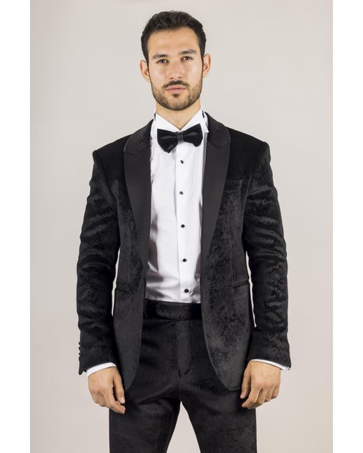 TruClothing Gray 3 Piece Velvet Wedding Tuxedo Formal Suit for men