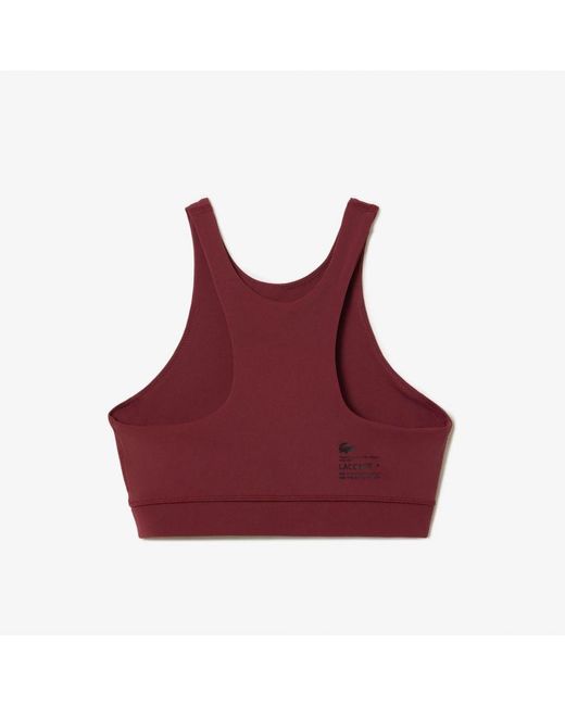 Lacoste Red Quick-dry Recycled Polyamide Stretch Bra
