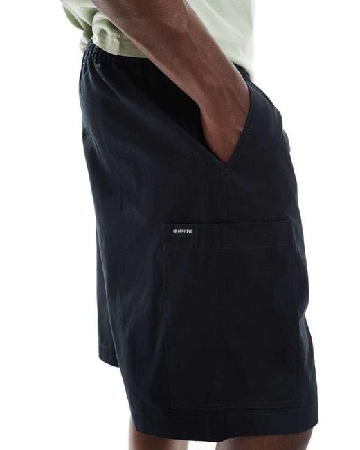 ASOS White Mid Length Cargo Shorts With Patch Detail for men