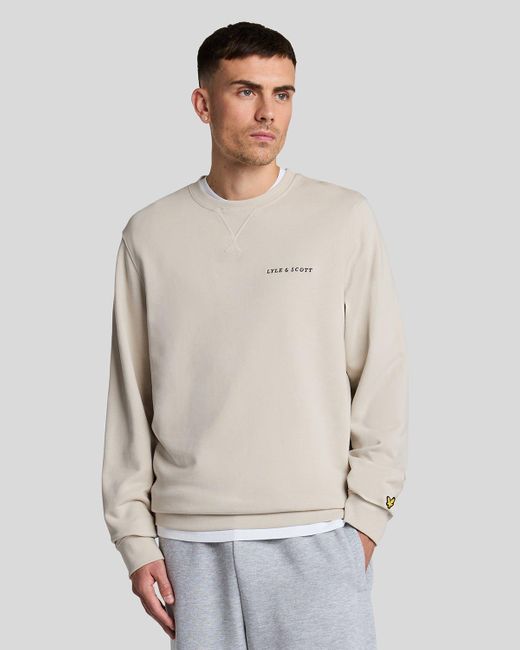 Lyle & Scott Loopback-Sweatshirt Mit Rundhalsausschnitt Und Stickerei in Gray für Herren