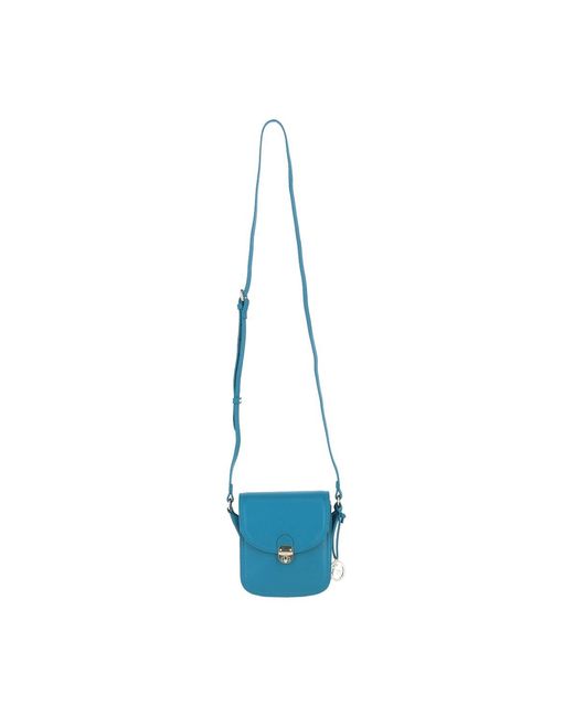Ashwood Leather Blue Elegant Crossbody Bag With Twist Lock
