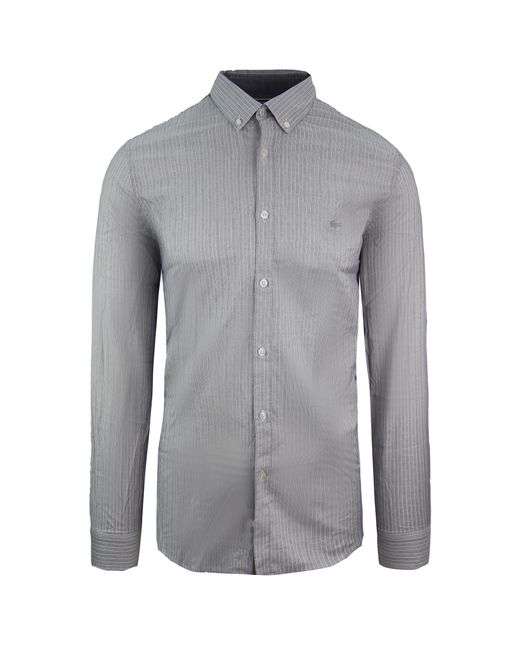Lacoste Gray Slim Fit Oxford Woven Shirt Cotton for men