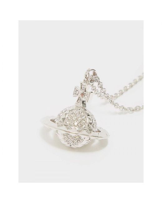 Vivienne Westwood White Accessories Mayfair Large Orb Pendant Necklace