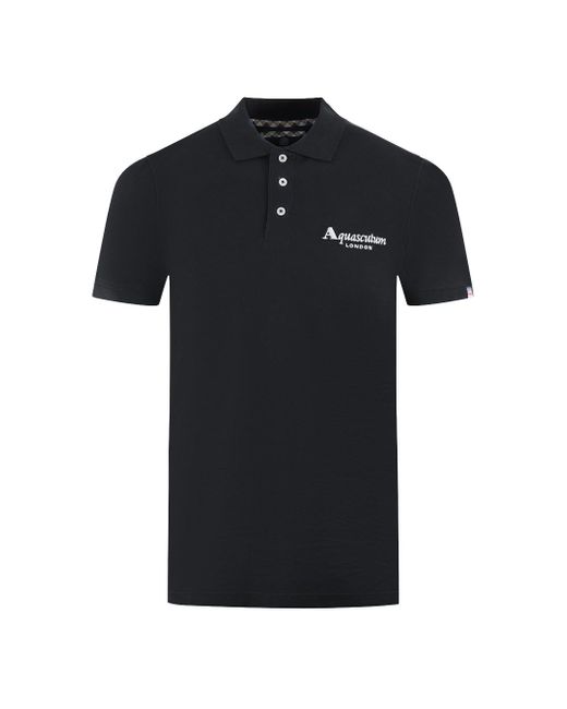 Aquascutum Black London Classic Polo Shirt for men
