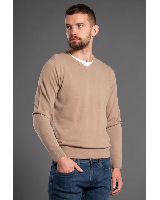 Kensington Eastside Gray V-Neck Long Sleeve Jumper for men