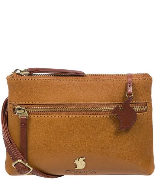 Conkca Brown 'Sweetie' Dark & Conker Leather Cross Body Bag