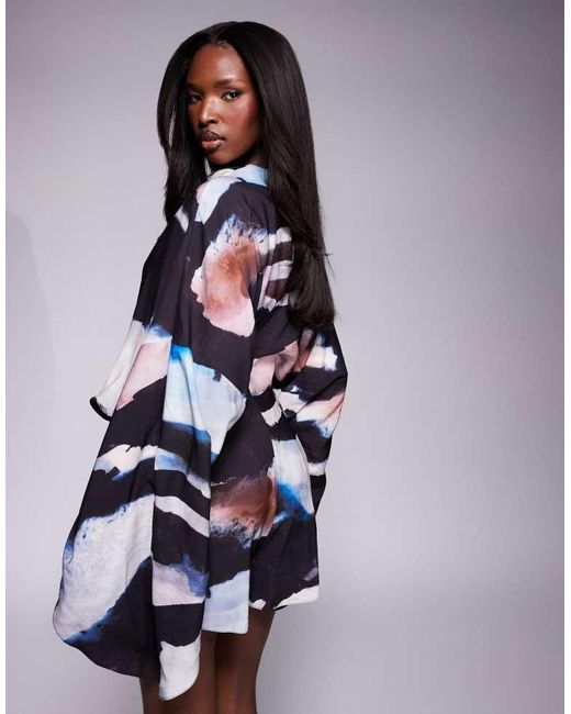 ASOS Multicolor Batwing Overlay Playsuit