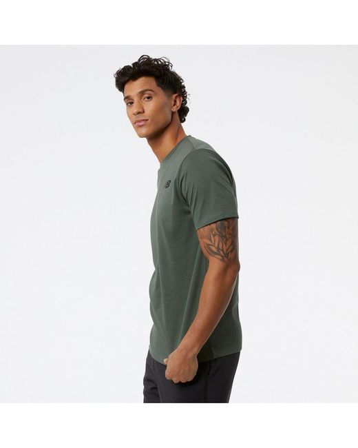 New Balance Green Heathertech T-Shirt for men