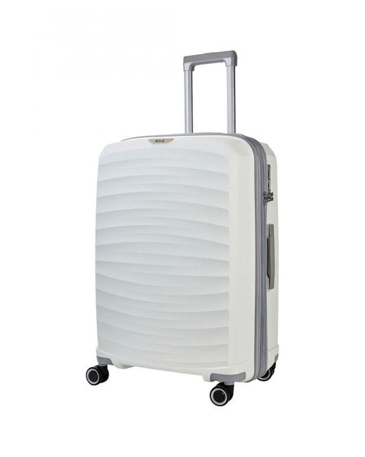 Infinity Leather Gray Hard Shell Suitcase Cabin Luggage