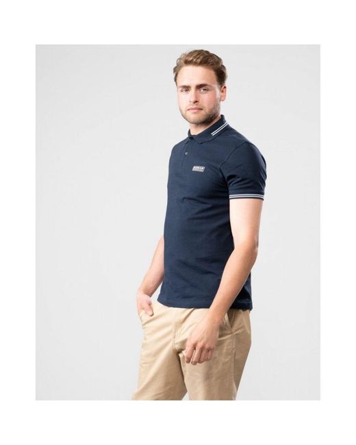 Barbour Blue International Essential Tipped Polo Shirt for men