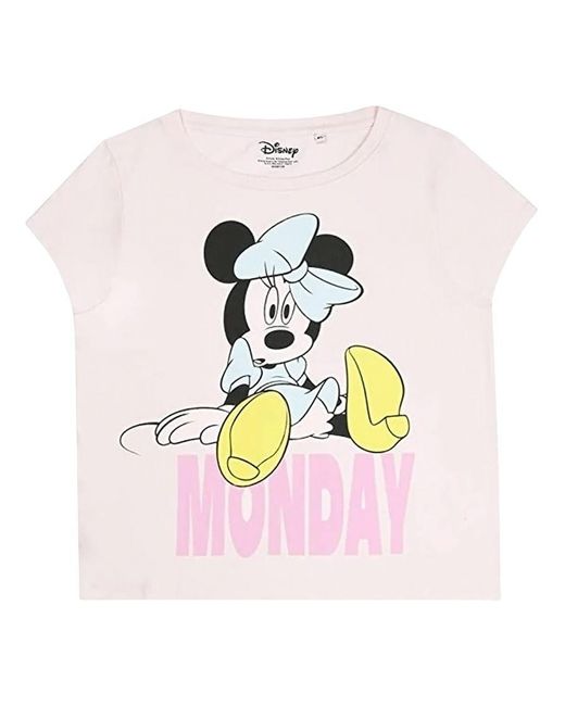 Disney Pink Ladies Monday Minnie Mouse Long Pyjama Set (//) Cotton