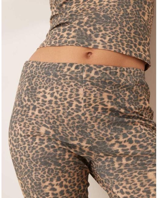 ASOS Natural Leopard Print Capri Legging Co-Ord