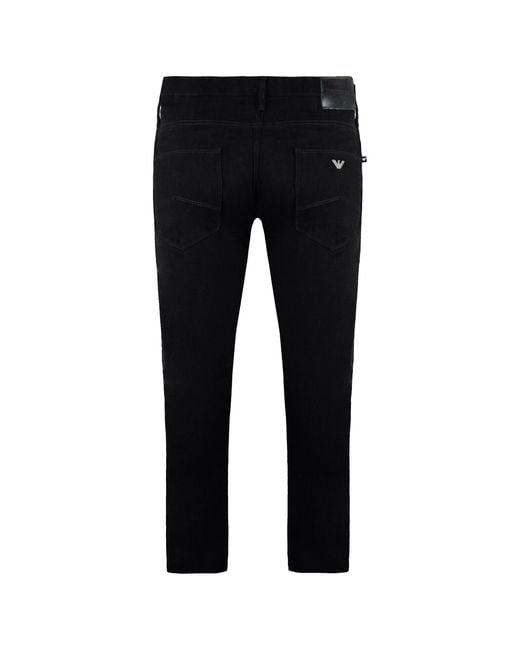 Armani Black Emporio J85 Regular Fit Jeans Cotton