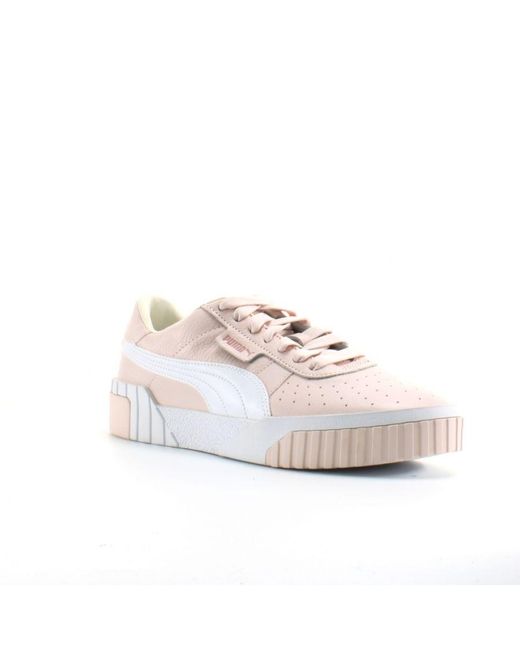 PUMA White Cali Leather Lace Up Trainers 369155 11