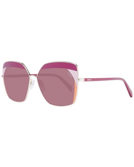 Emilio Pucci Purple Square Burgundy Gradient Sunglasses