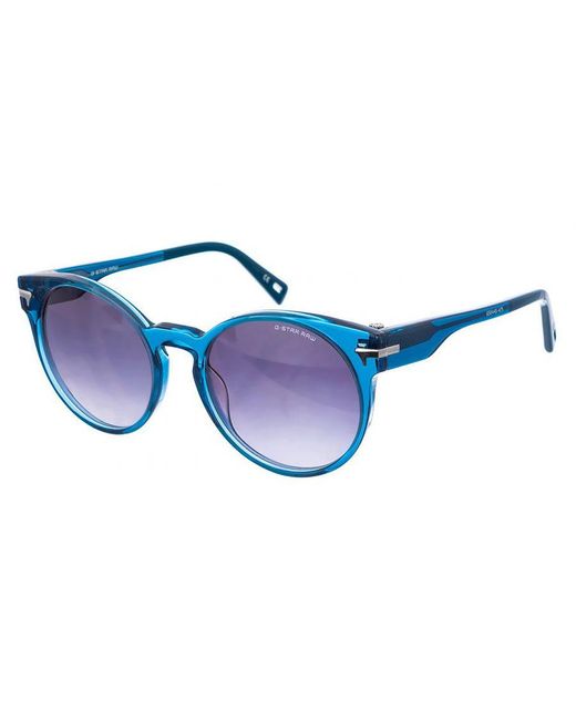 G-Star RAW Blue Gs644S Oval-Shaped Acetate Sunglasses