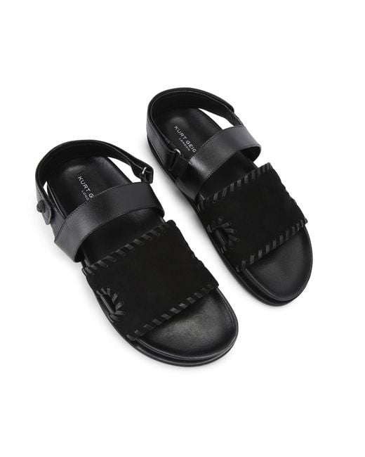 Kurt Geiger Black Leather Baker Bs Sandal Sandals for men