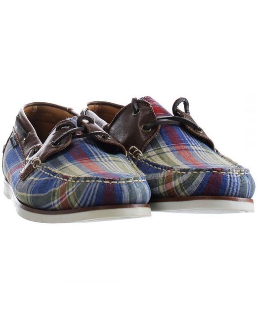 Hackett Blue Madras Deck Multicoloured Shoes for men