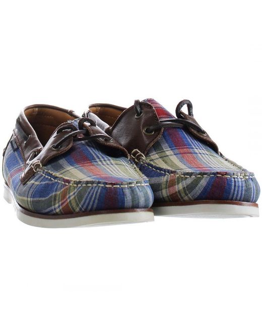 Hackett Blue Madras Deck Multicoloured Shoes for men