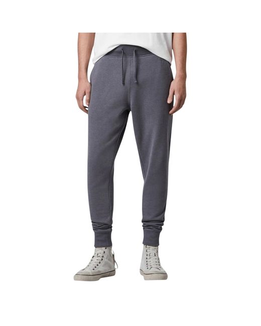 AllSaints Blue Raven Slim Fit Sweatpants Fleece Bottoms Casual Cuffed Cotton for men