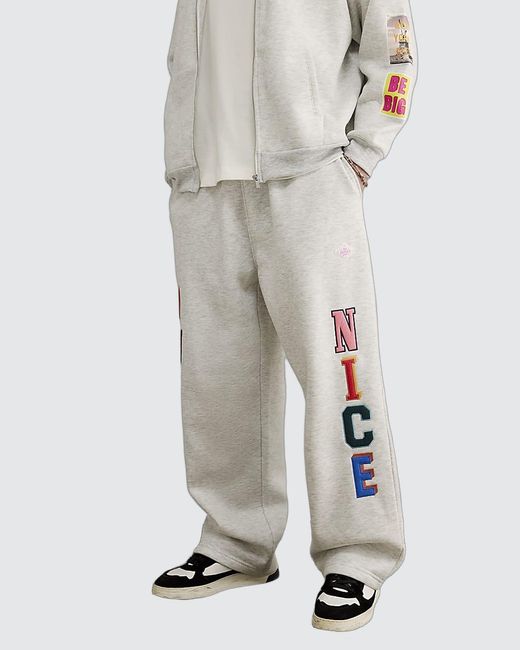 River Island Gray Joggers The Real Hackney Dave Badged for men