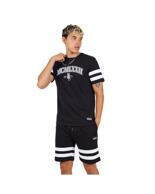 Brave Soul Black T-Shirt & Short Co-Ord Set for men
