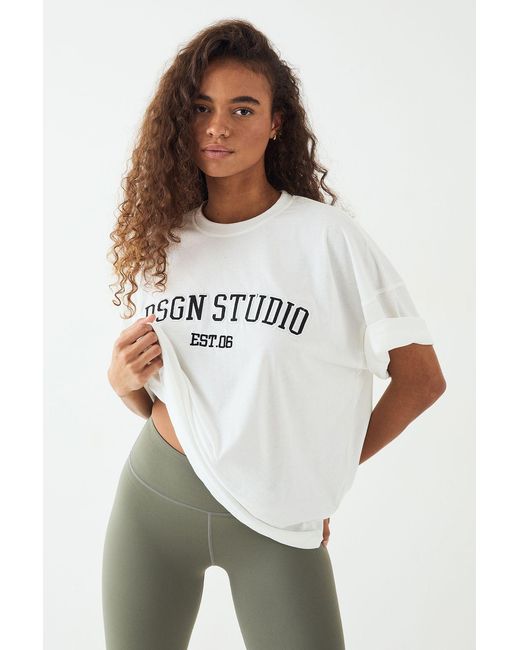 DSGN Studio White Applique Oversized T-Shirt