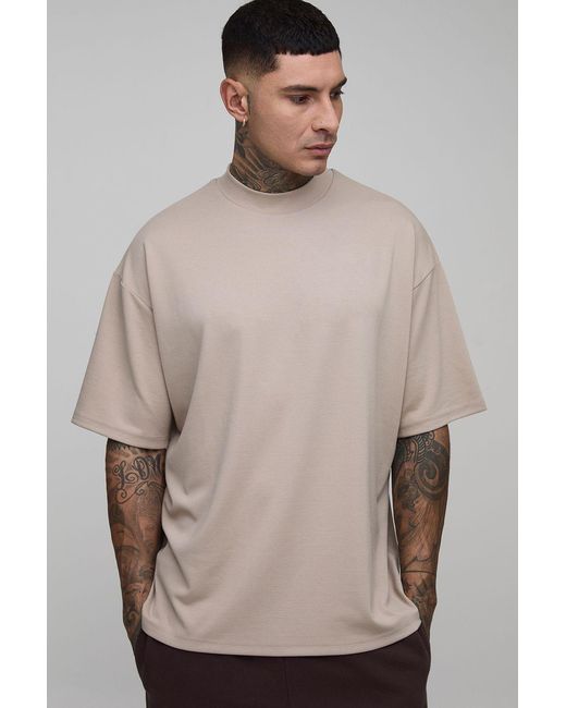 BoohooMAN Natural Tall Oversized Super Heavy Premium T-Shirt for men