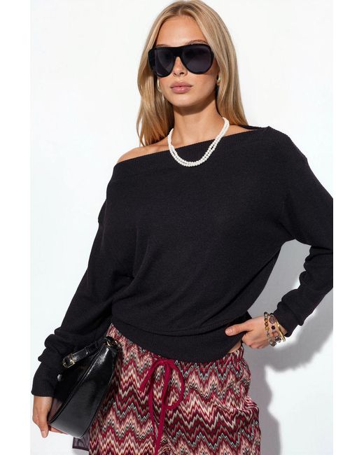 Busem Black Solid Crew Neck Sweatshirt