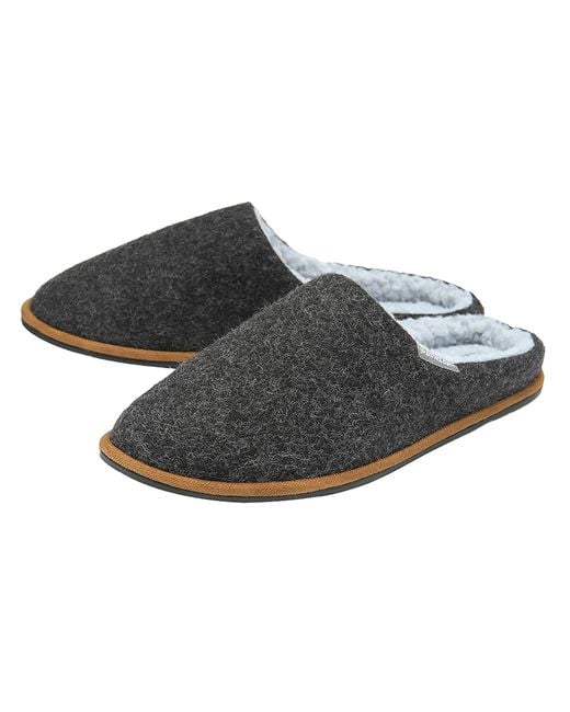 Dunlop Black Plush Lined Mule Slippers With Memory Foam for men
