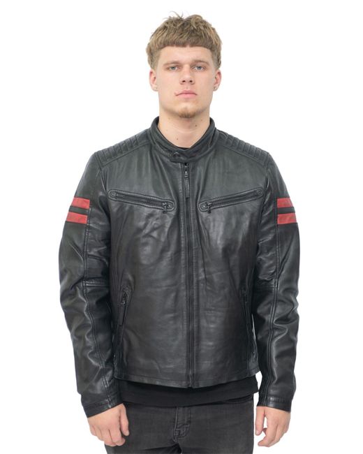 Infinity Leather Gray Retro Bomber Jacket for men