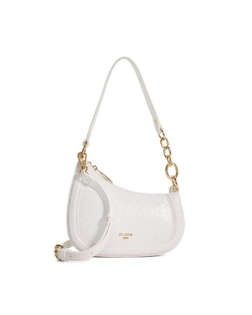 Dune White Direction Chain Detail Shoulder Bag