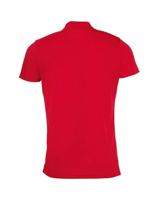 Sol's Red Performer Short Sleeve Pique Polo Shirt for men