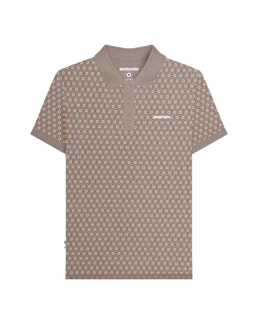 Lambretta Gray Aw24 Geometric Polo Shirt (Cinder) for men