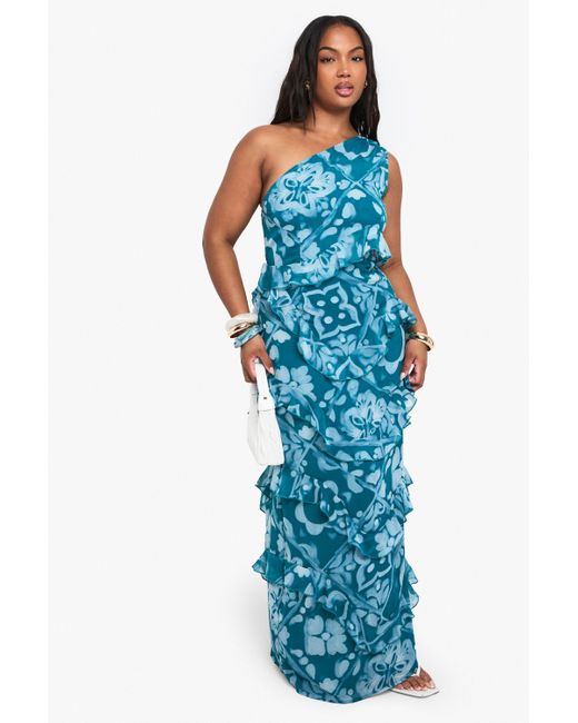 boohoo blue ruffle dress Petal & Pup Women's Ciao Ruffles Maxi Dress