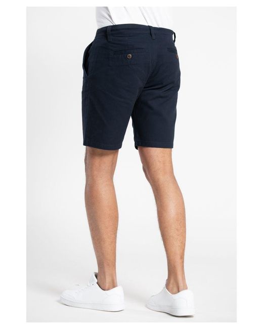 Tokyo Laundry Blue Dark Cotton Chino Shorts for men