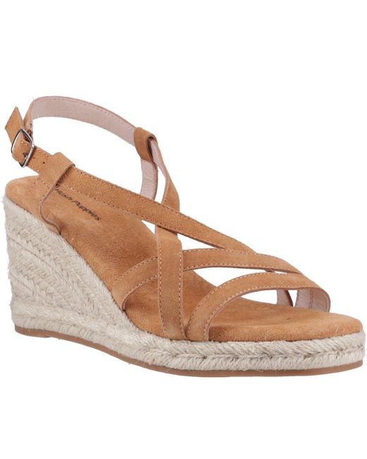Hush Puppies Brown Jenny Espadrille Wedge Suede Wedges