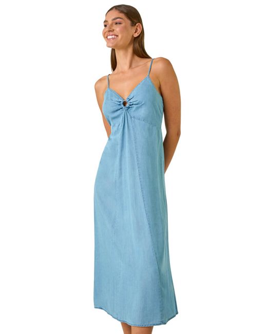 Roman Blue Ring Centre Midi Dress