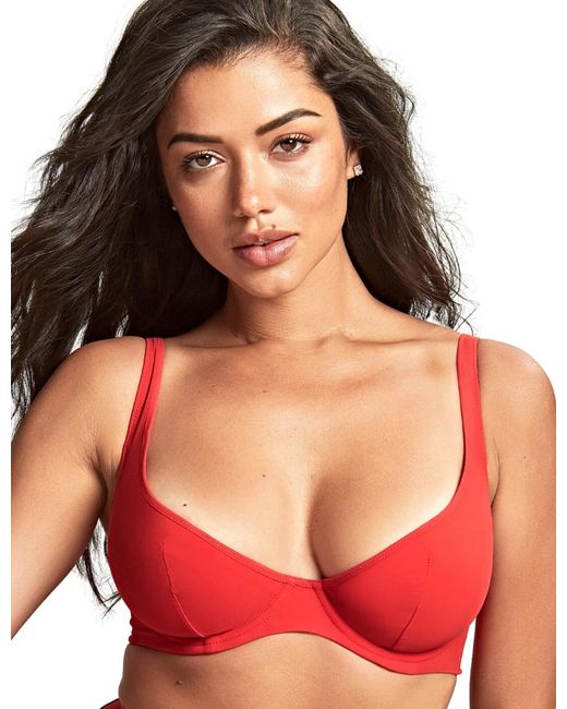 Panache Red Rossa Triangle Bikini Top