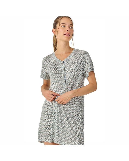 J&j Brothers Gray Summer Nightgown Short Sleeve Jjb27