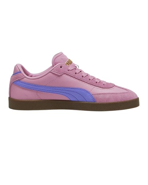 PUMA Purple Ladies Club Ii Era Wide Strap Flat Trainers (Mauve)