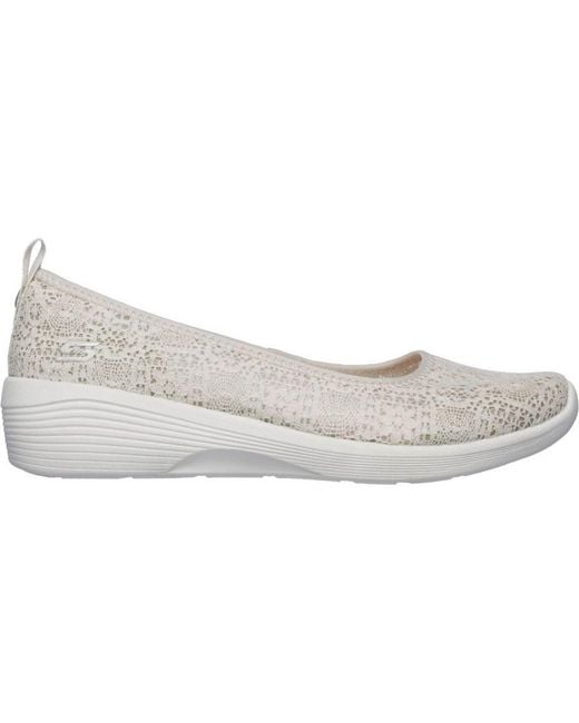 Skechers White Arya Airy Days Slip On Sporty Casual Shoes