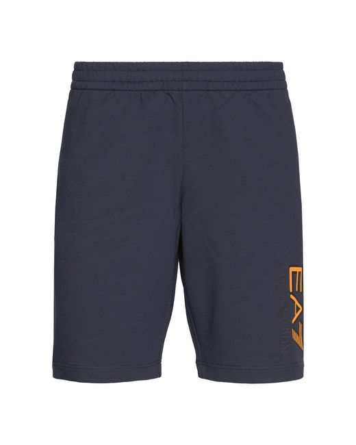 EA7 Blue Bermuda Shorts Cotton for men