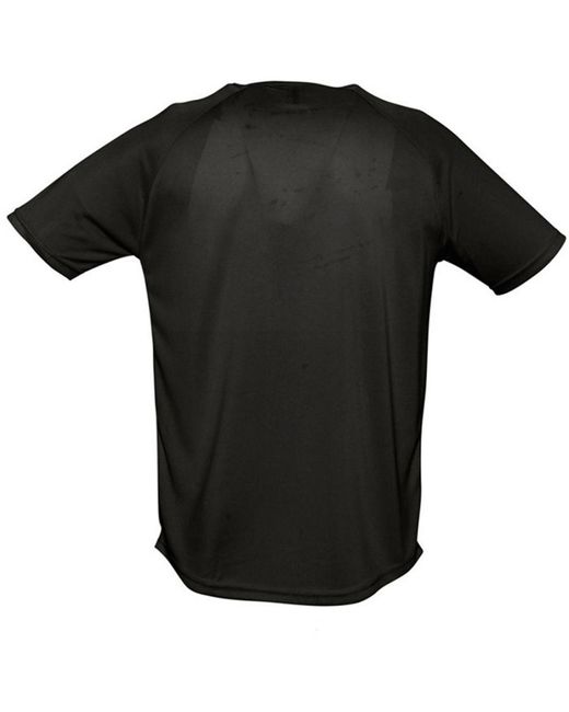 Sol's Black Sporty Short Sleeve Performance T-Shirt for men