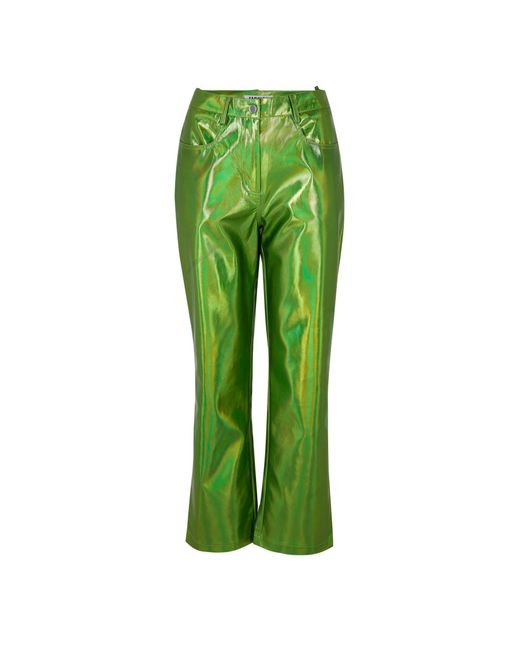 Amy Lynn Green Amylynn Lupe Metallic Patterned Five Pocket Pants