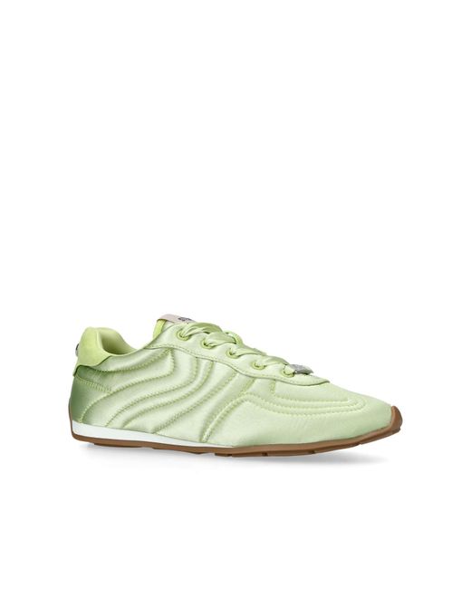 Steve Madden Green Satin Abbi Sneakers